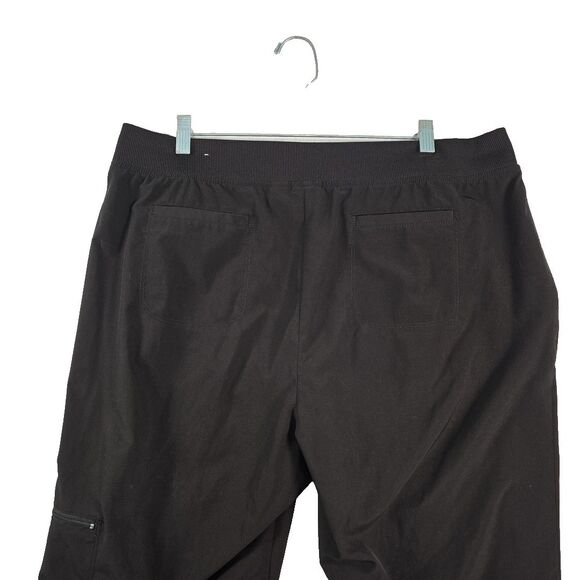 Zenergy by Chico's Cropped Cargo Ankle Pants Women's 2 (US 12) Pull On Black - Picture 4 of 11